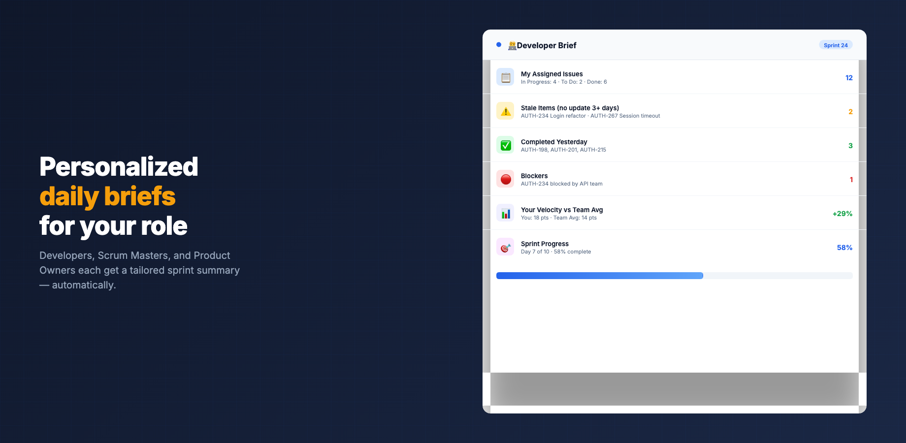 Daily Brief tab — first view after install
